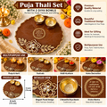 6 Inch Decorative Pooja Thali for Daily Puja, Traditional Puja Plate for Diwali, Karwa Chauth, Mandir & Festival