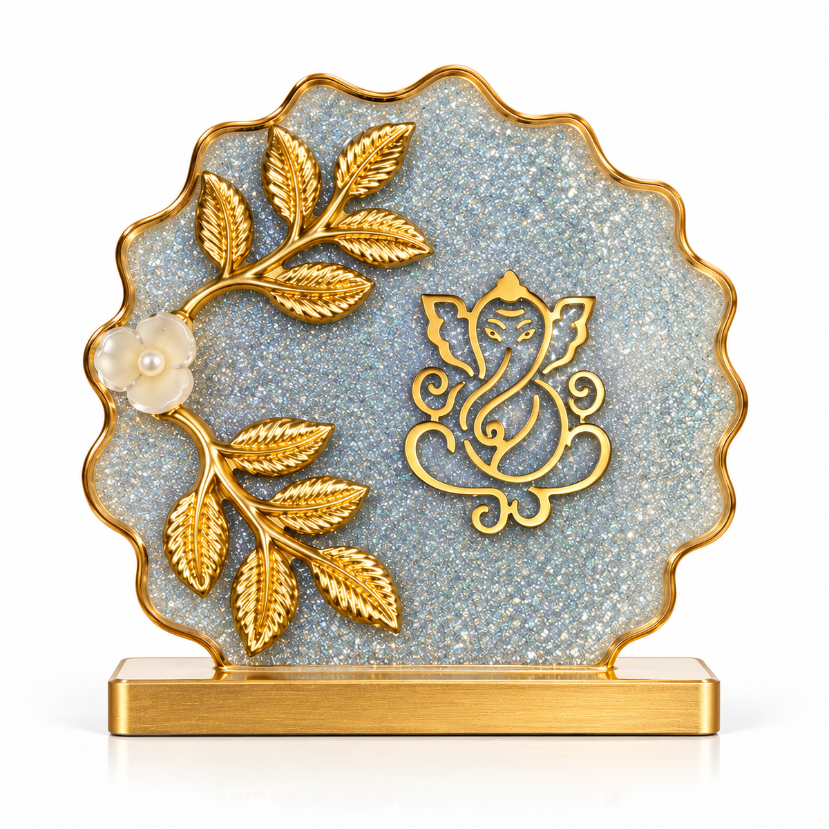 Ganesha Resin Art Car Dashboard Decor | Handmade Religious Symbol Showpiece | Premium Resin Spiritual Ornament for Car Dashboard, Home Temple, Office Desk | Gift for Diwali & Housewarming