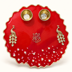 Handcrafted 8-Inch Karwa Chauth Thali & Chhanni Set | Elegant Festive Gift for Wife