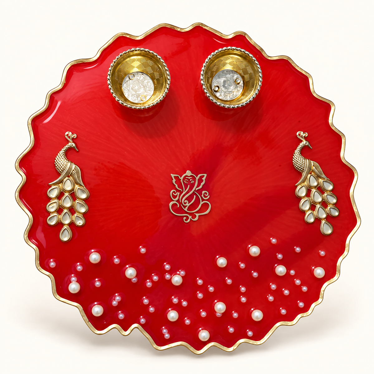 Handcrafted 8-Inch Karwa Chauth Thali & Chhanni Set | Elegant Festive Gift for Wife