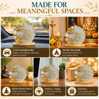 Ganesha Resin Art Car Dashboard Decor | Handmade Religious Symbol Showpiece | Premium Resin Spiritual Ornament for Car Dashboard, Home Temple, Office Desk | Gift for Diwali & Housewarming