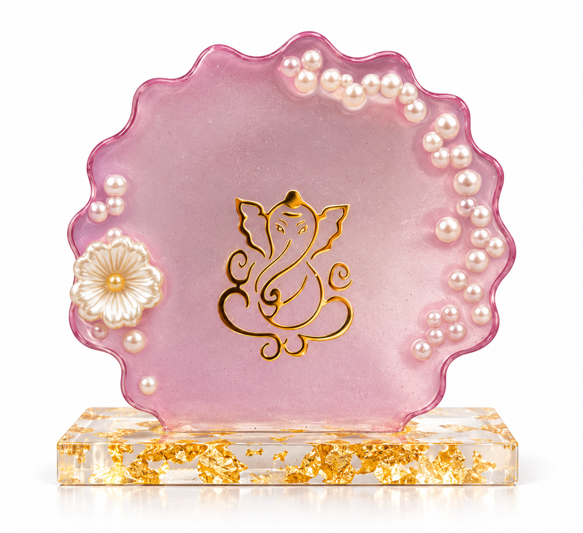 Ganesha Resin Art Car Dashboard Decor | Handmade Religious Symbol Showpiece | Premium Resin Spiritual Ornament for Car Dashboard, Home Temple, Office Desk | Gift for Diwali & Housewarming