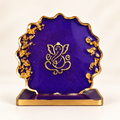 Premium Purple Gold Ganesh Ji Idol Decorative Stand for Home Decor, Mandir & Diwali Gift